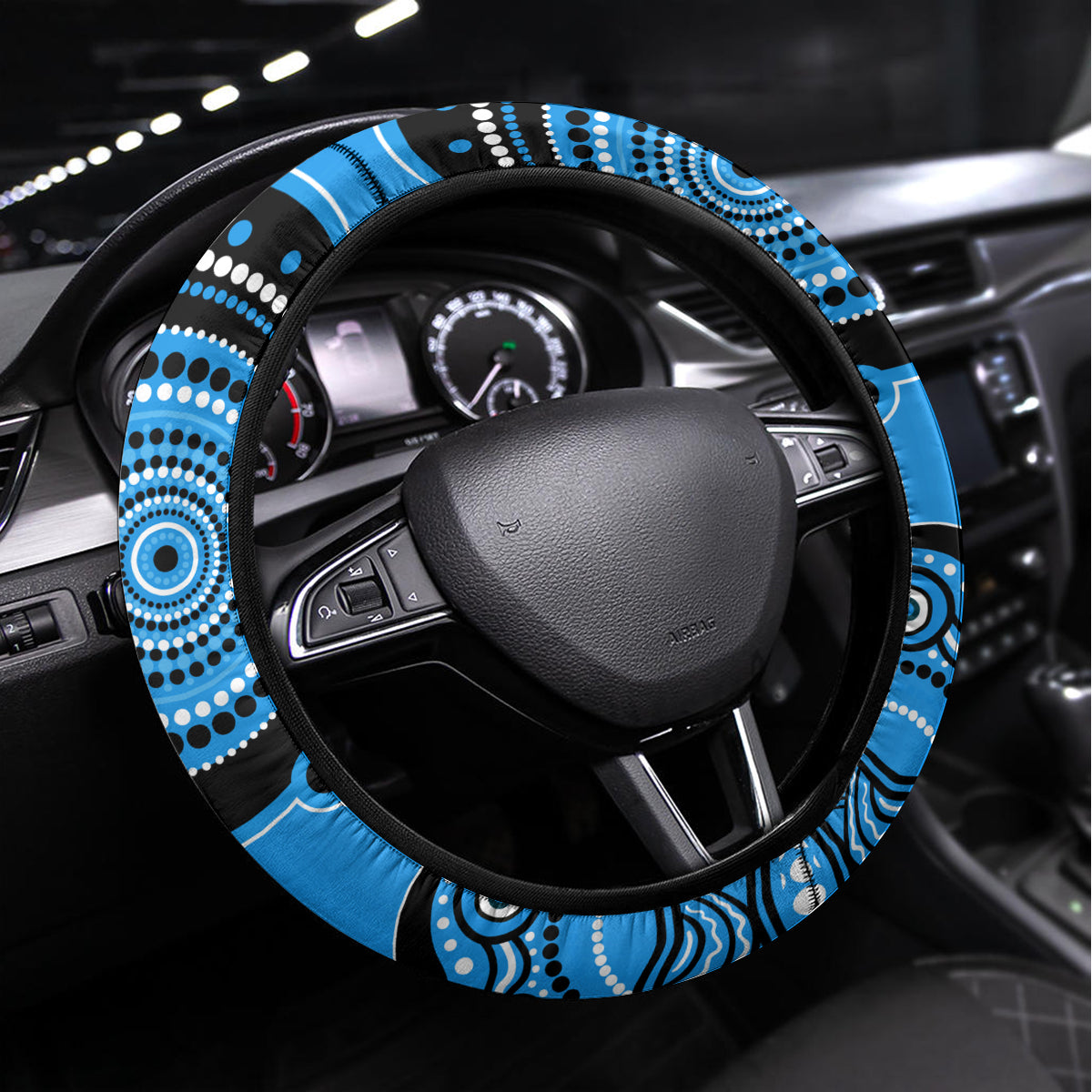 Adelaide Strikers Cricket Steering Wheel Cover Happy Australia Day Aboriginal Art