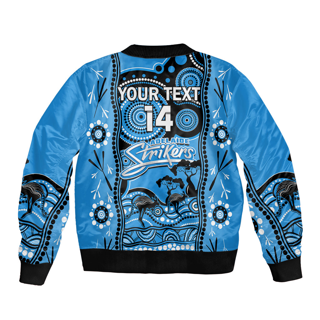 Custom Adelaide Strikers Cricket Bomber Jacket Happy Australia Day Aboriginal Art - Vibe Hoodie Shop