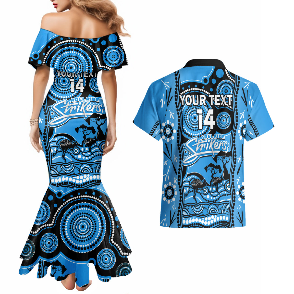 custom-adelaide-strikers-cricket-couples-matching-mermaid-dress-and-hawaiian-shirt-happy-australia-day-aboriginal-art