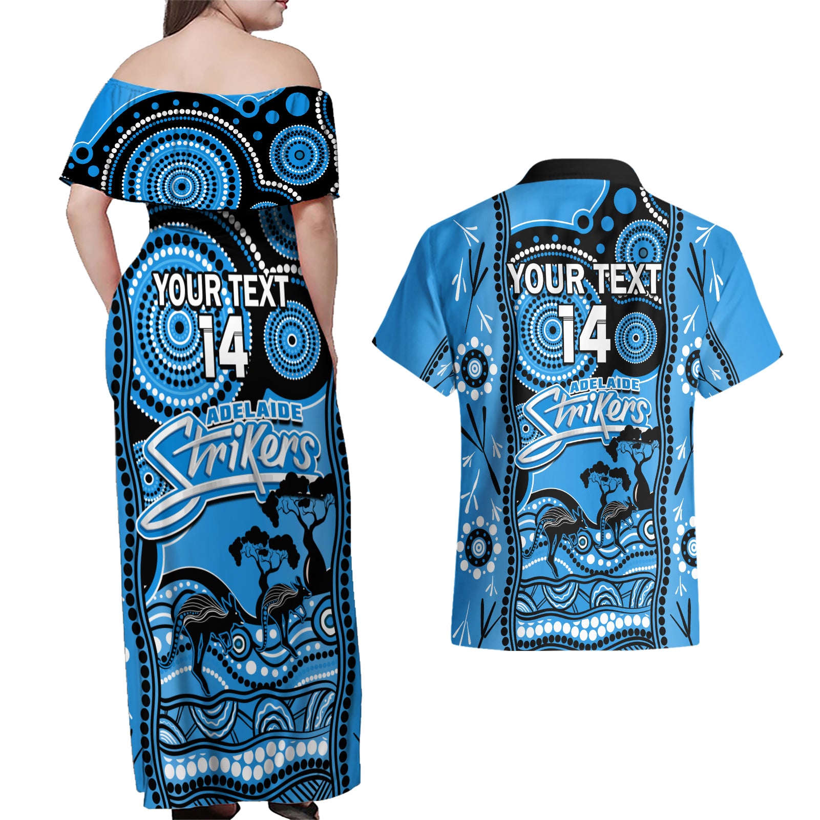 custom-adelaide-strikers-cricket-couples-matching-off-shoulder-maxi-dress-and-hawaiian-shirt-happy-australia-day-aboriginal-art