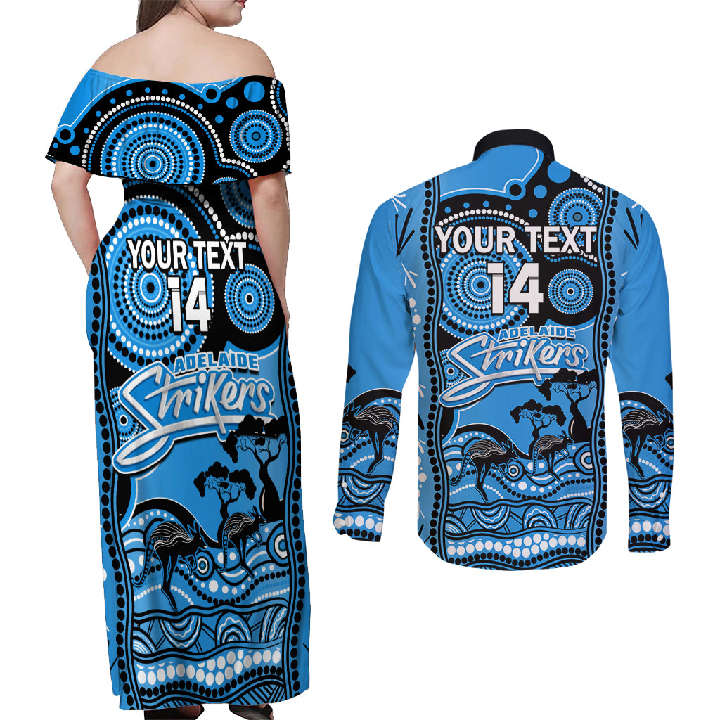 custom-adelaide-strikers-cricket-couples-matching-off-shoulder-maxi-dress-and-long-sleeve-button-shirt-happy-australia-day-aboriginal-art