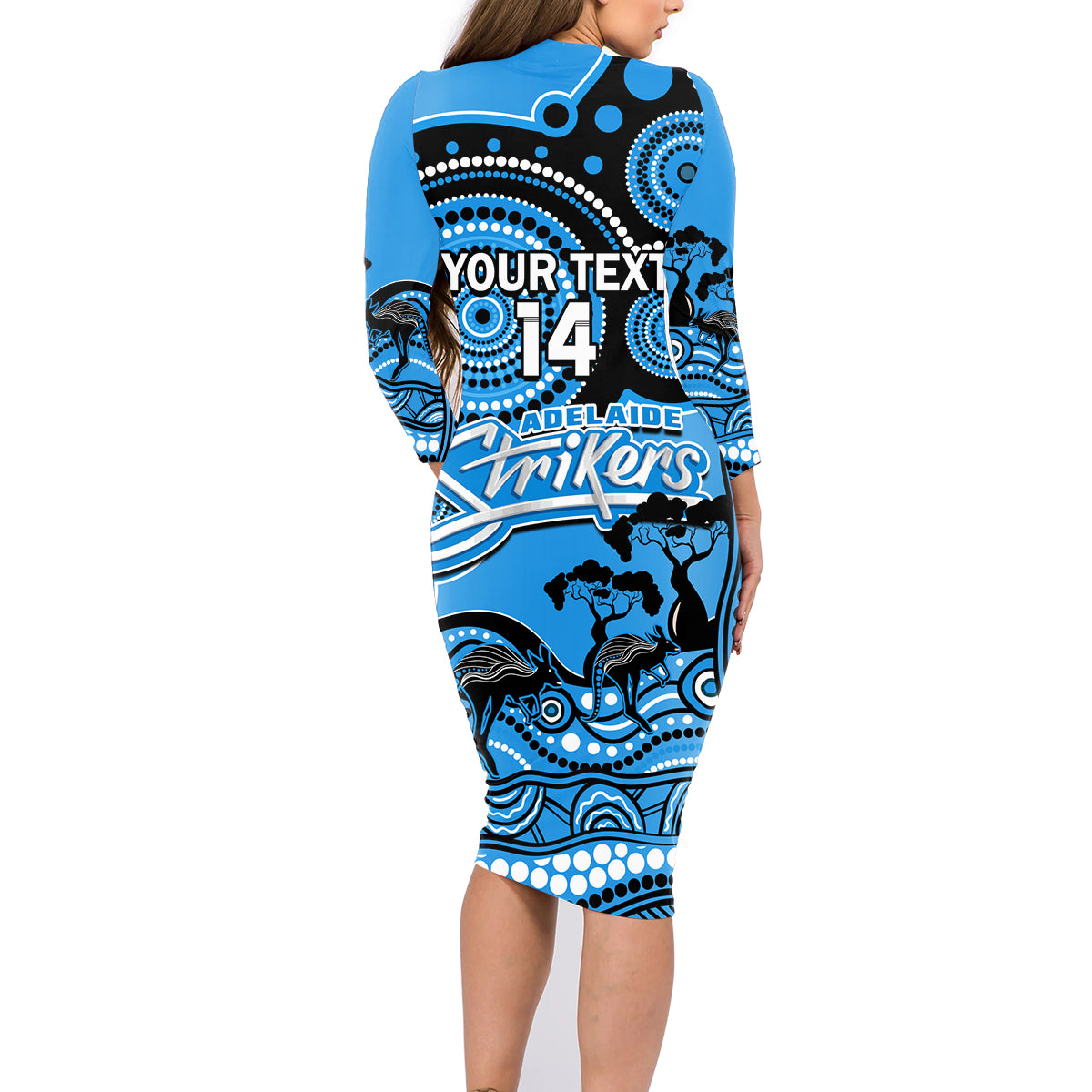 custom-adelaide-strikers-cricket-family-matching-long-sleeve-bodycon-dress-and-hawaiian-shirt-happy-australia-day-aboriginal-art