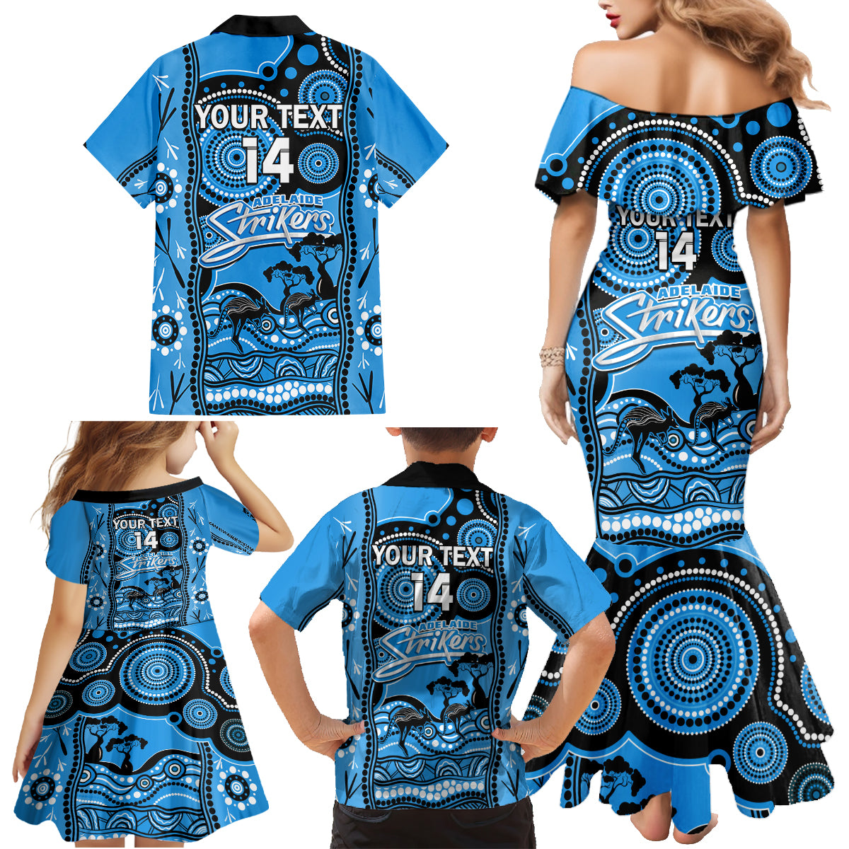 custom-adelaide-strikers-cricket-family-matching-mermaid-dress-and-hawaiian-shirt-happy-australia-day-aboriginal-art