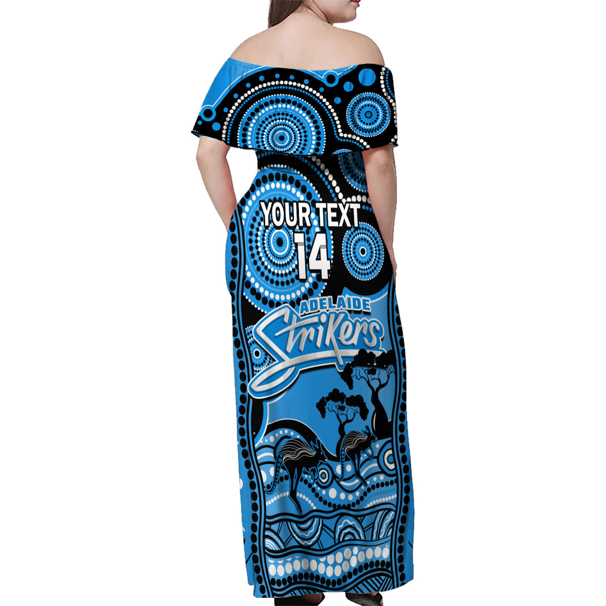 custom-adelaide-strikers-cricket-family-matching-off-shoulder-maxi-dress-and-hawaiian-shirt-happy-australia-day-aboriginal-art