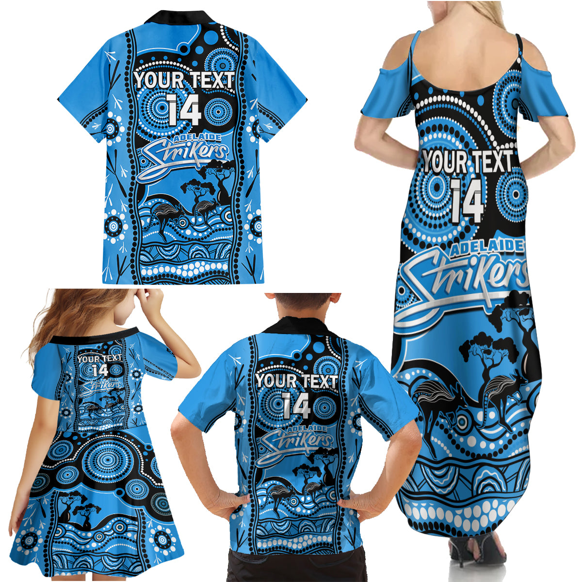 custom-adelaide-strikers-cricket-family-matching-summer-maxi-dress-and-hawaiian-shirt-happy-australia-day-aboriginal-art