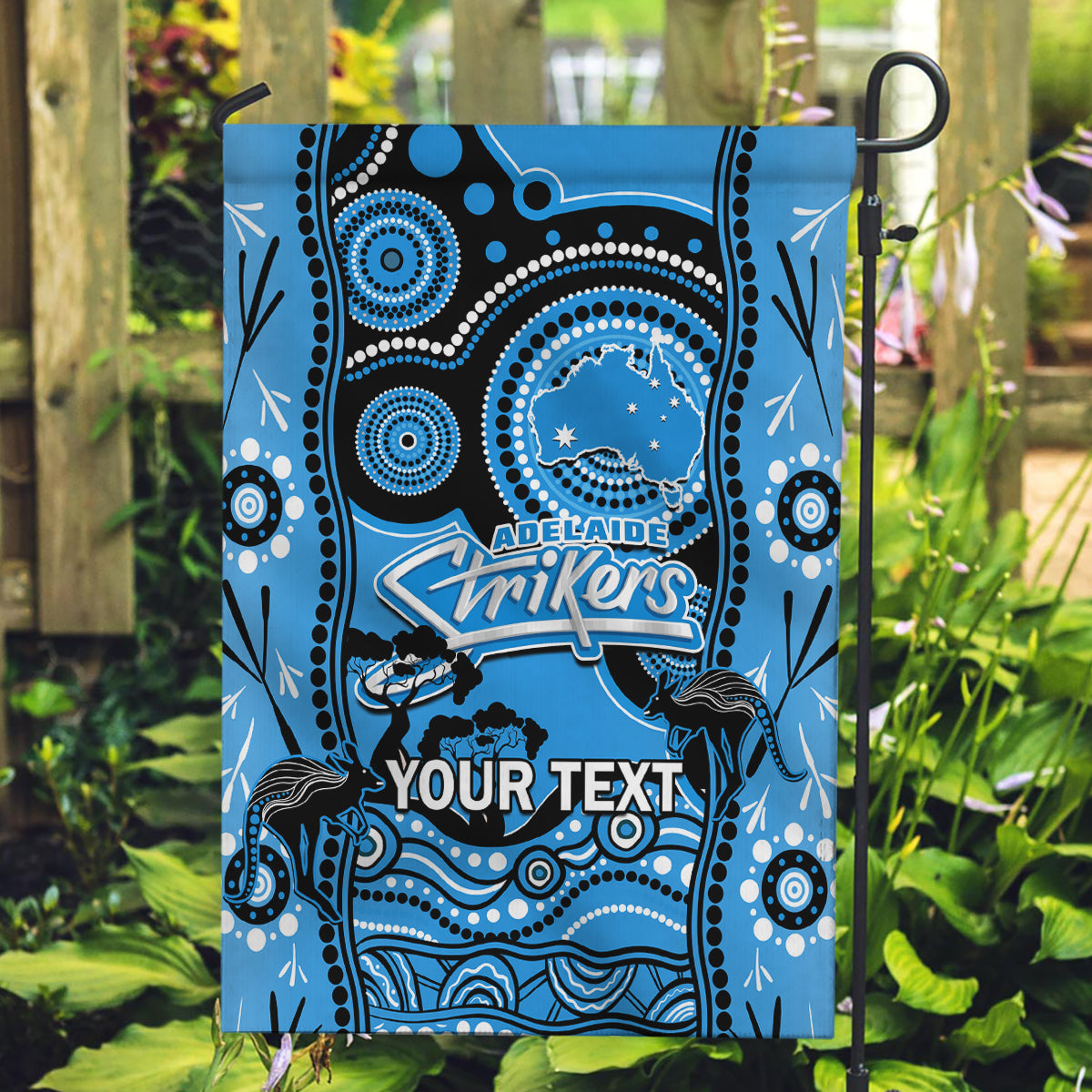 Custom Adelaide Strikers Cricket Garden Flag Happy Australia Day Aboriginal Art - Vibe Hoodie Shop