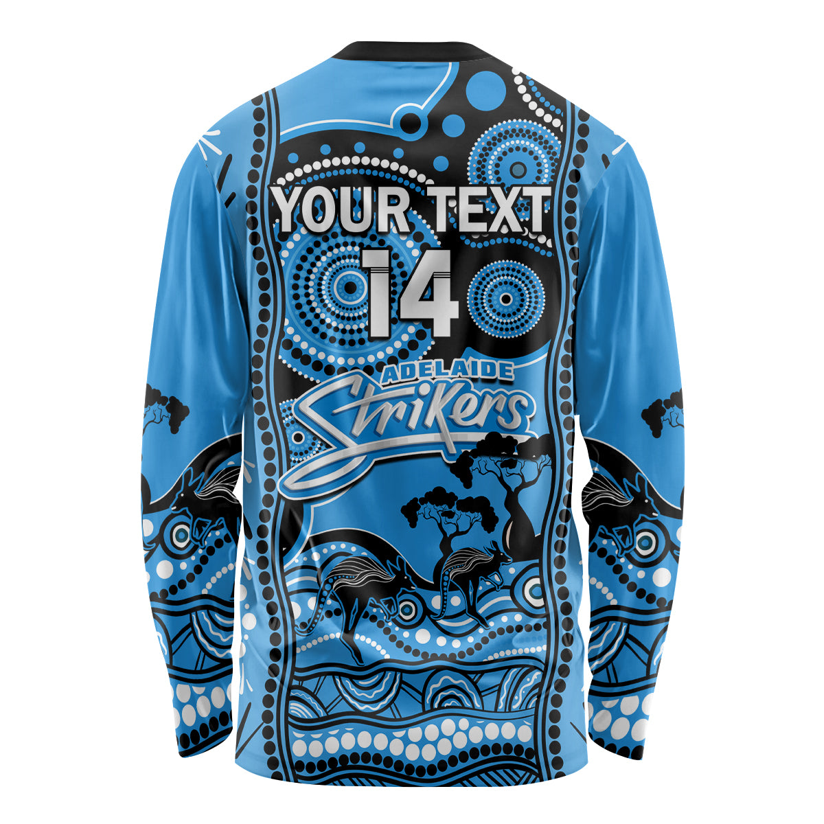 Custom Adelaide Strikers Cricket Long Sleeve Shirt Happy Australia Day Aboriginal Art - Vibe Hoodie Shop