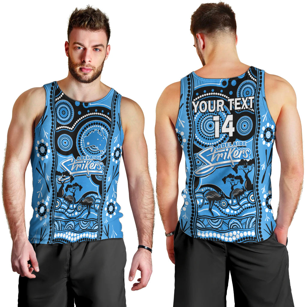 Custom Adelaide Strikers Cricket Men Tank Top Happy Australia Day Aboriginal Art - Vibe Hoodie Shop