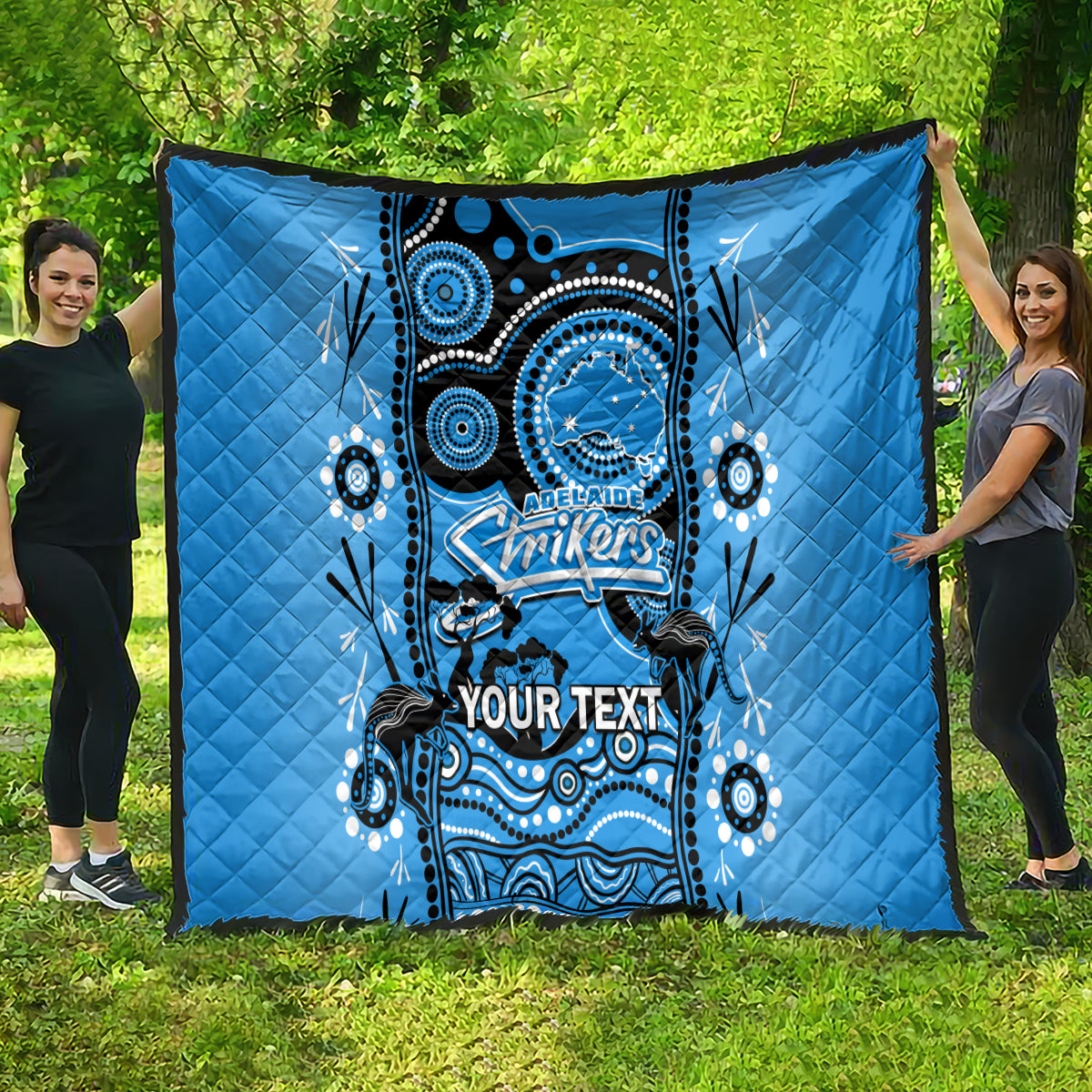 Custom Adelaide Strikers Cricket Quilt Happy Australia Day Aboriginal Art - Vibe Hoodie Shop