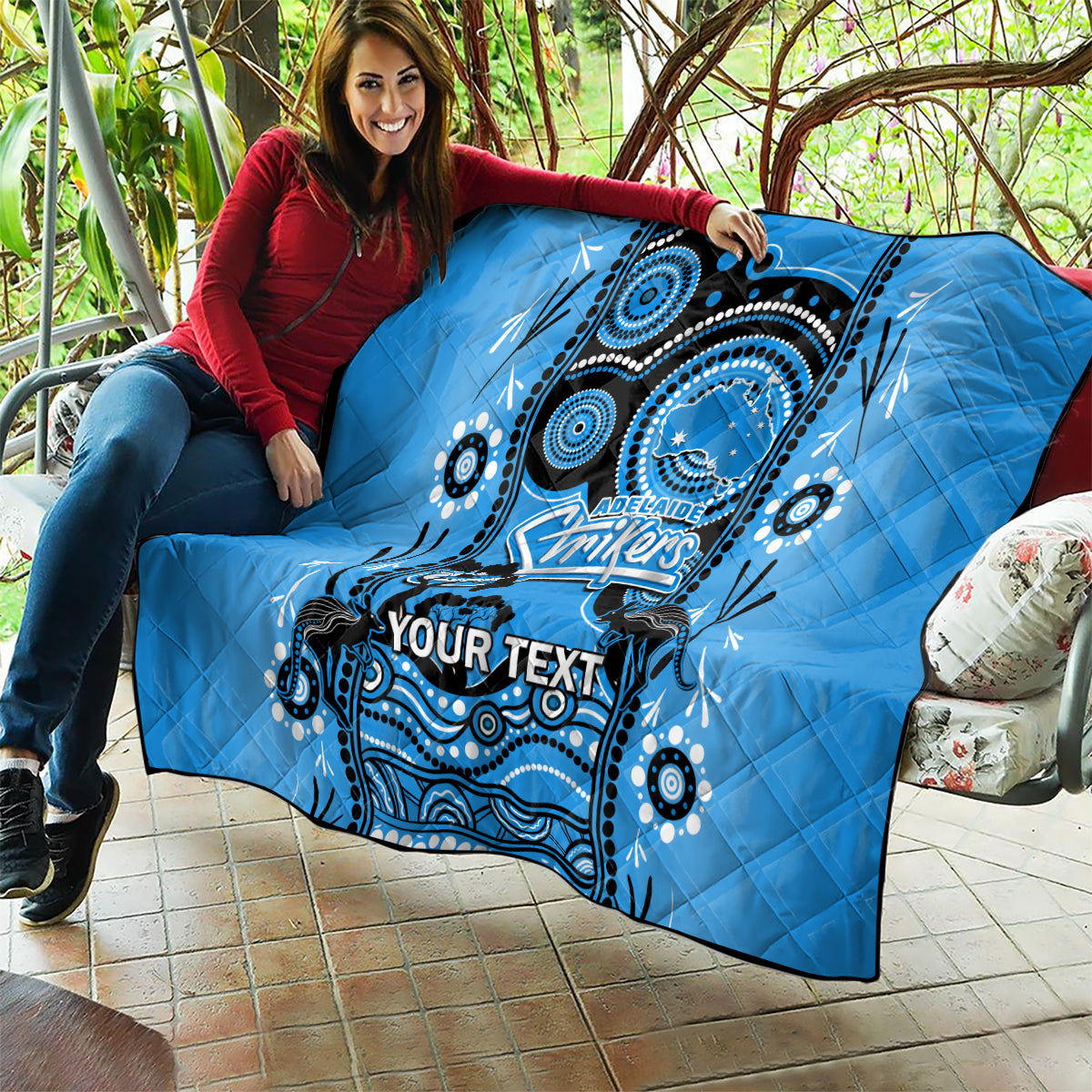 Custom Adelaide Strikers Cricket Quilt Happy Australia Day Aboriginal Art - Vibe Hoodie Shop