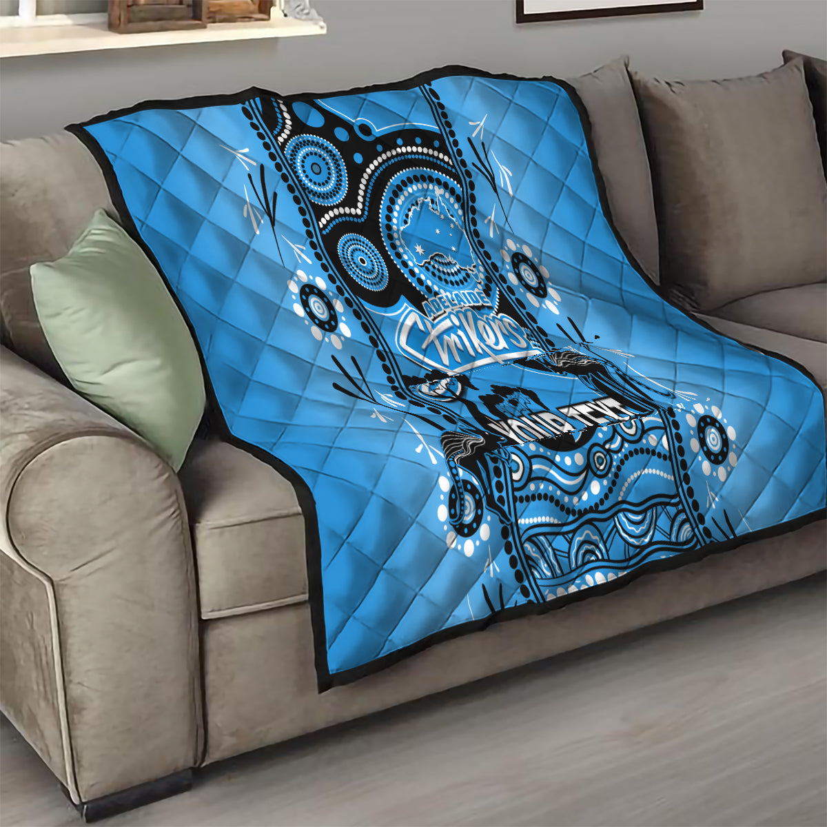 Custom Adelaide Strikers Cricket Quilt Happy Australia Day Aboriginal Art - Vibe Hoodie Shop