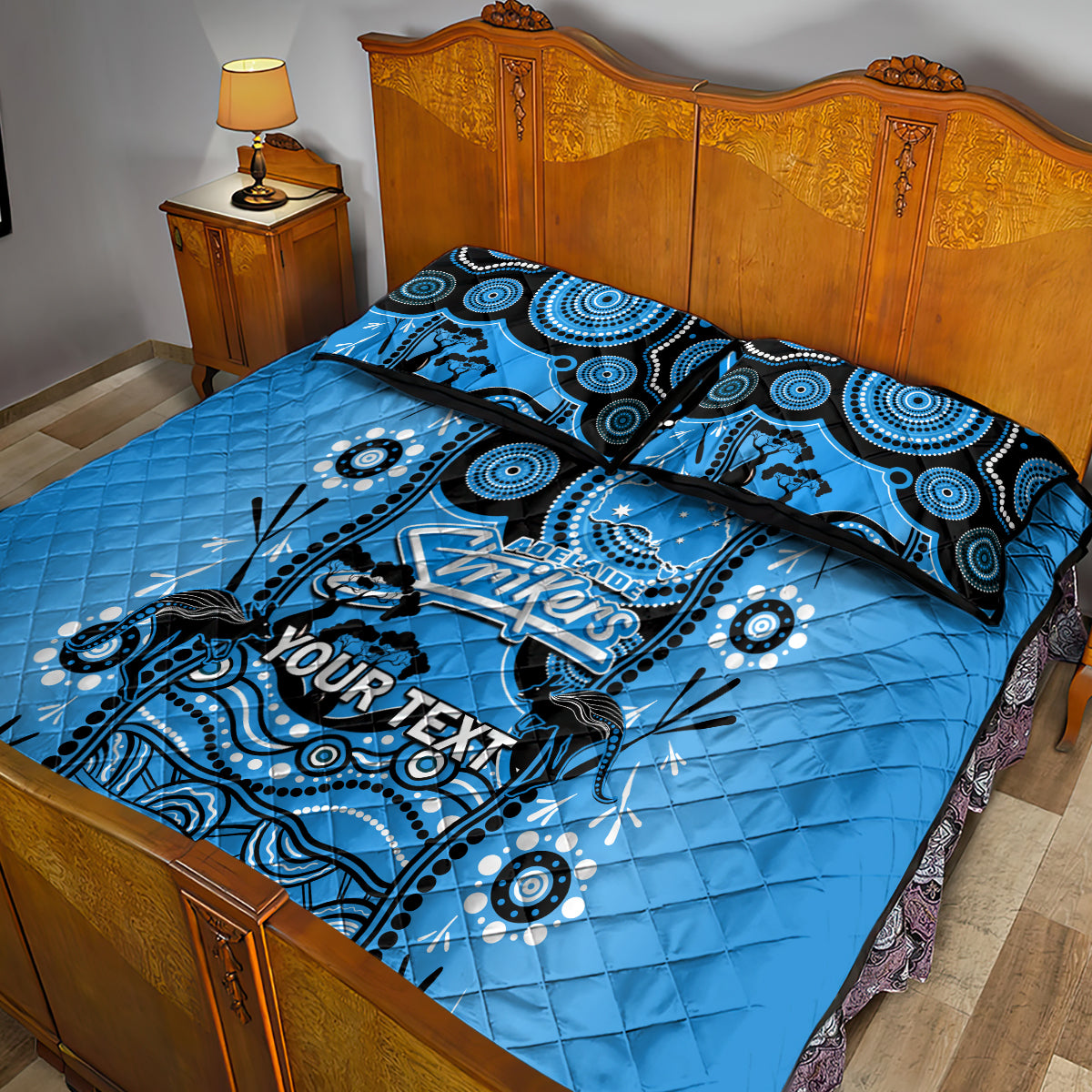 Custom Adelaide Strikers Cricket Quilt Bed Set Happy Australia Day Aboriginal Art - Vibe Hoodie Shop