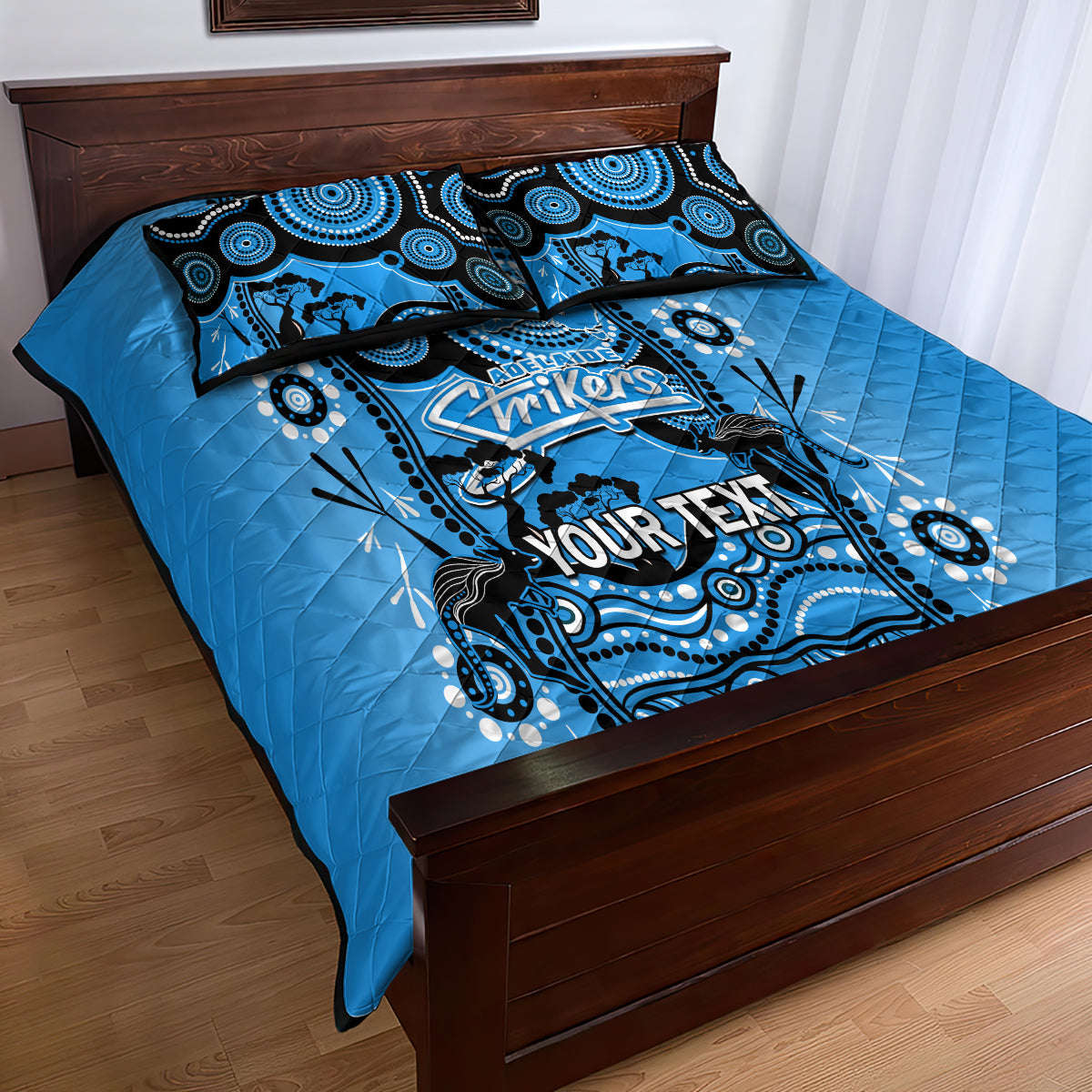 Custom Adelaide Strikers Cricket Quilt Bed Set Happy Australia Day Aboriginal Art - Vibe Hoodie Shop