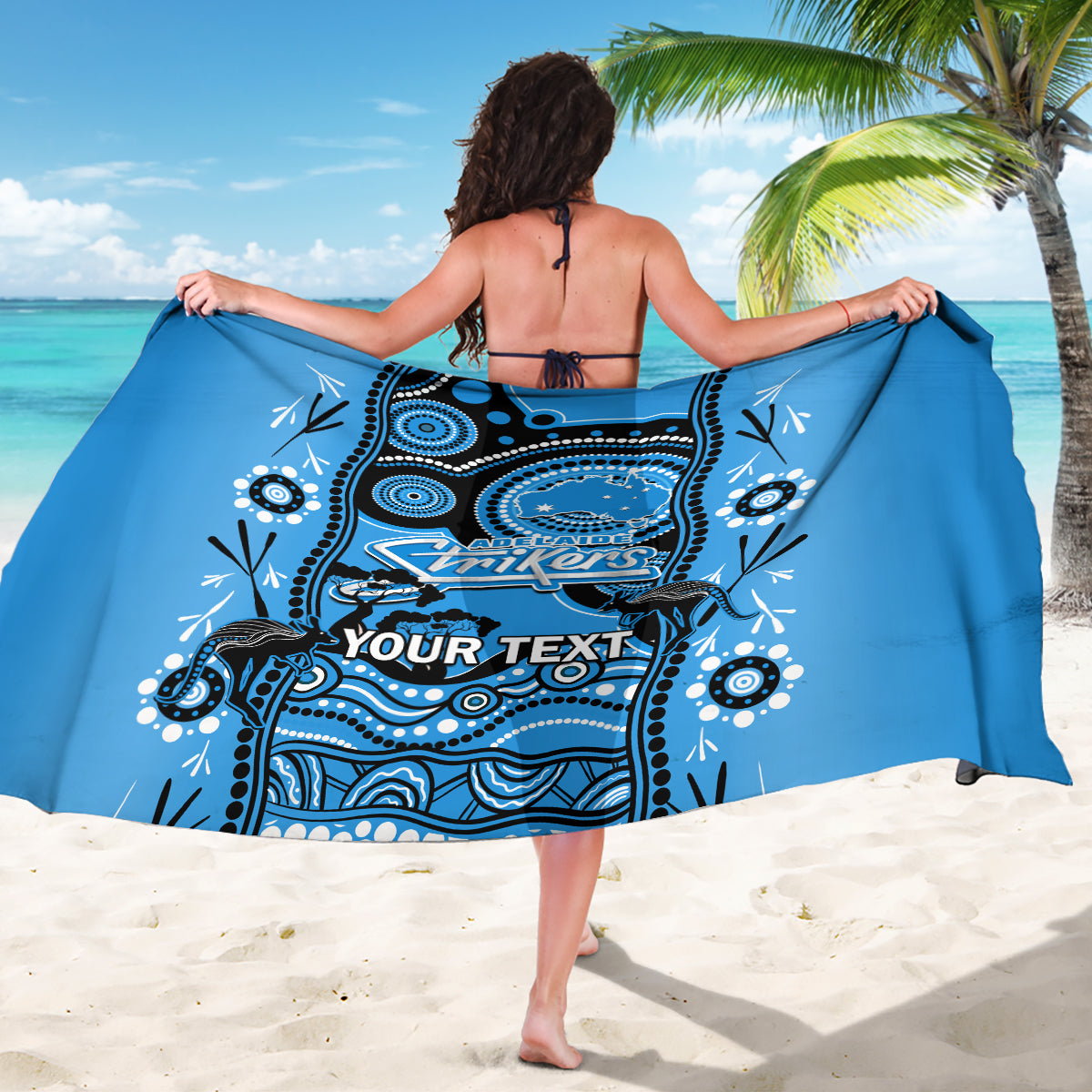 Custom Adelaide Strikers Cricket Sarong Happy Australia Day Aboriginal Art - Vibe Hoodie Shop