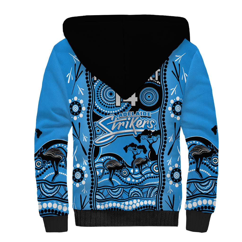 Custom Adelaide Strikers Cricket Sherpa Hoodie Happy Australia Day Aboriginal Art - Vibe Hoodie Shop