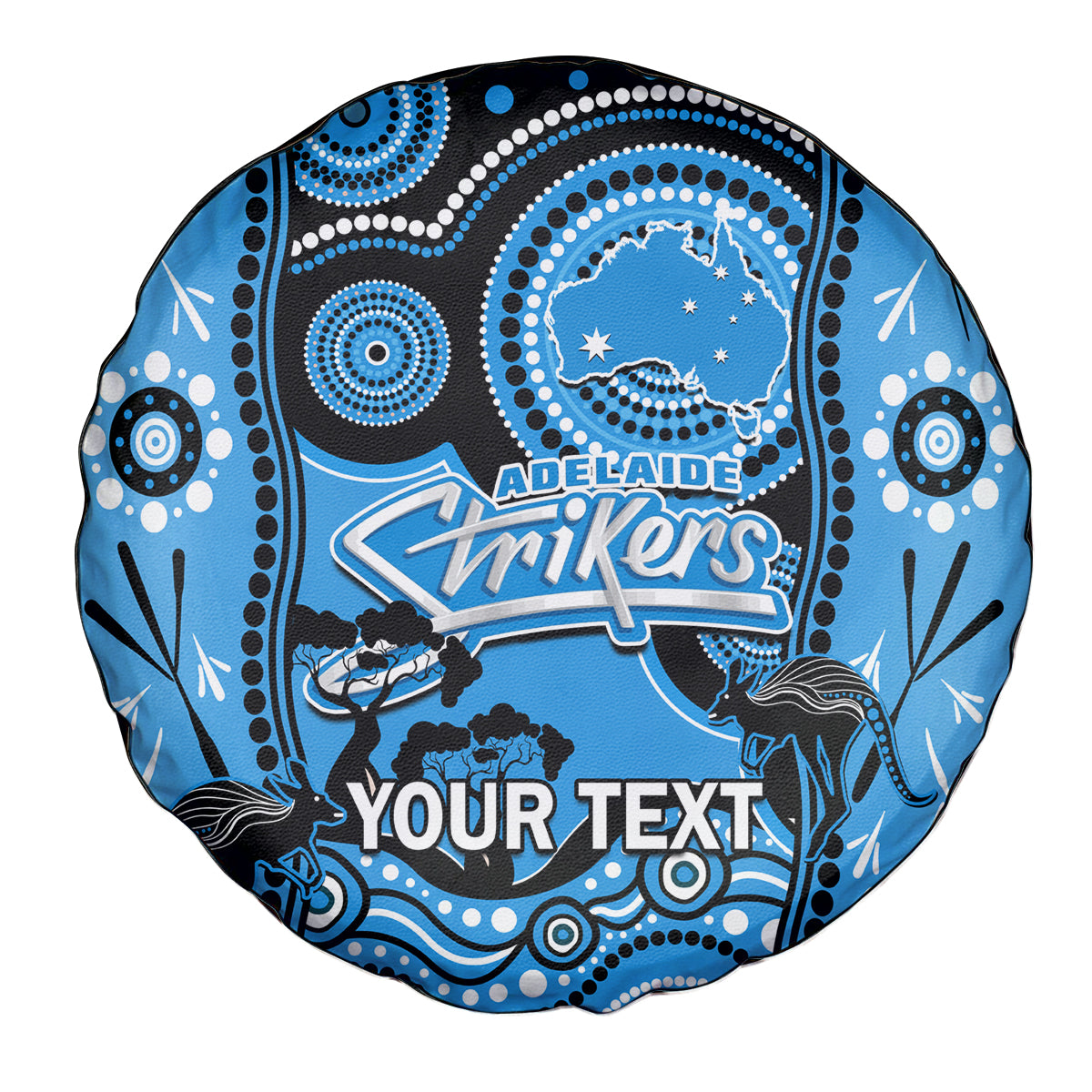 Custom Adelaide Strikers Cricket Spare Tire Cover Happy Australia Day Aboriginal Art - Vibe Hoodie Shop