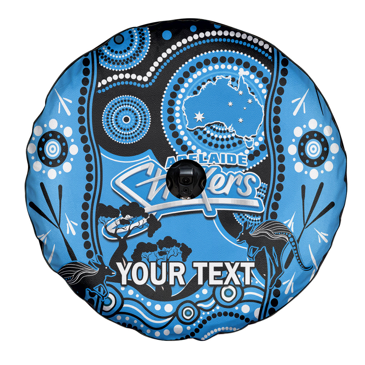 Custom Adelaide Strikers Cricket Spare Tire Cover Happy Australia Day Aboriginal Art - Vibe Hoodie Shop