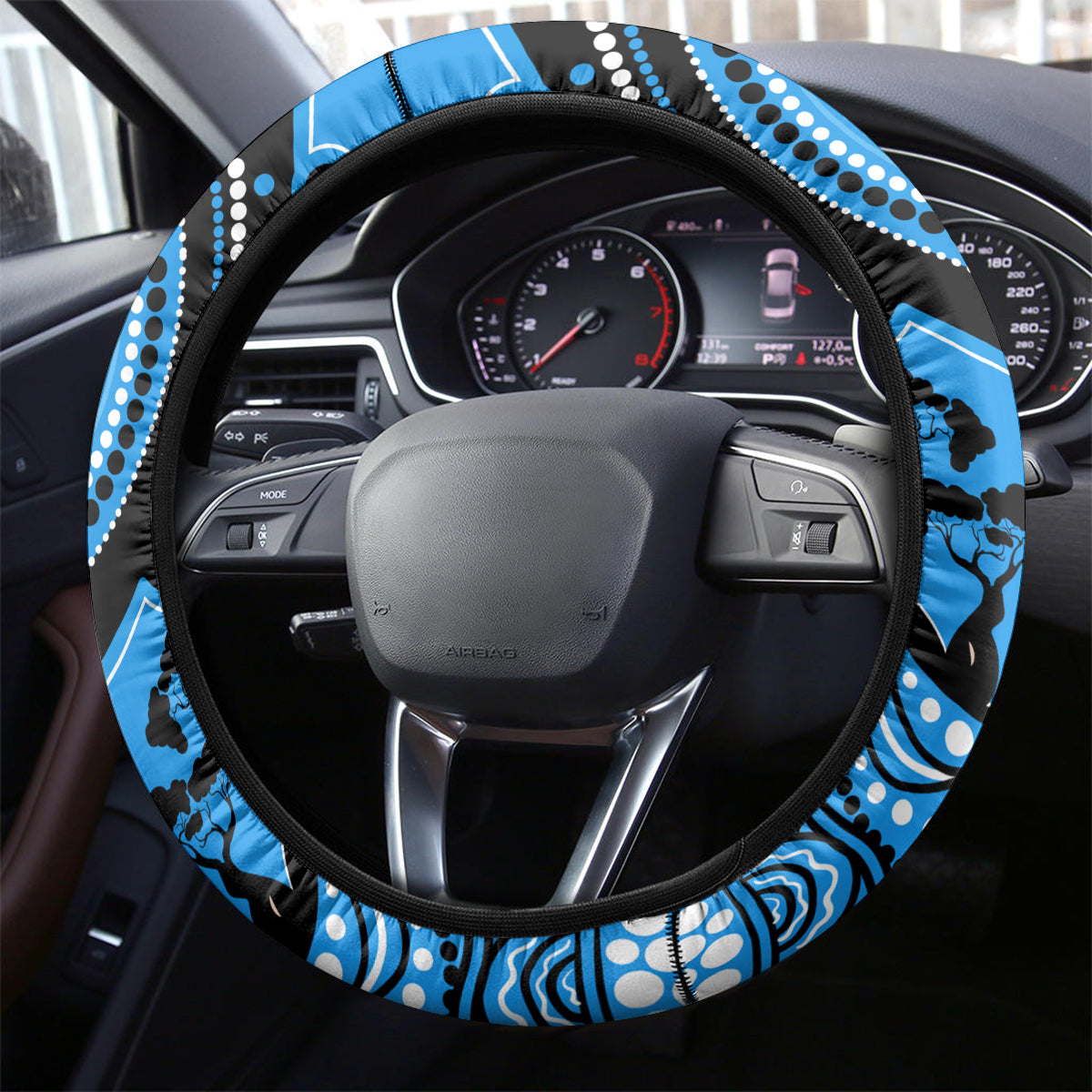 Adelaide Strikers Cricket Steering Wheel Cover Happy Australia Day Aboriginal Art