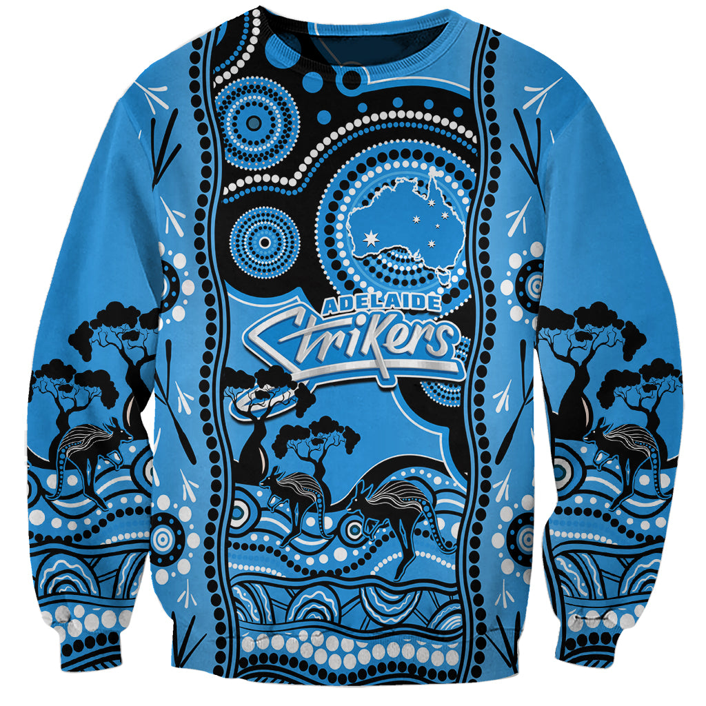 Custom Adelaide Strikers Cricket Sweatshirt Happy Australia Day Aboriginal Art - Vibe Hoodie Shop