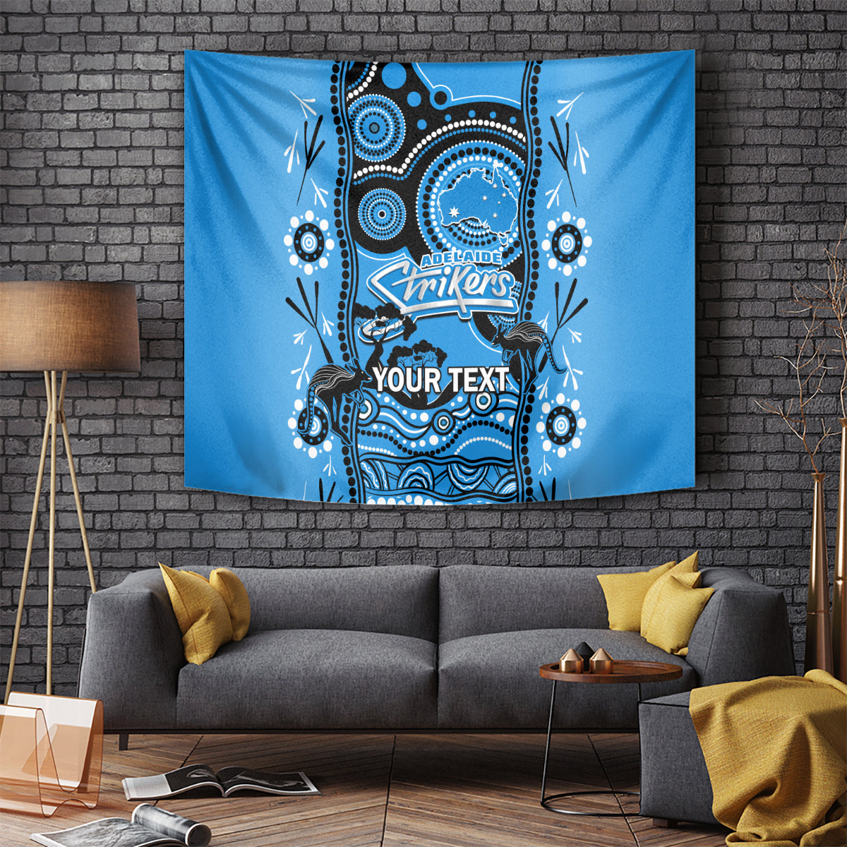 Custom Adelaide Strikers Cricket Tapestry Happy Australia Day Aboriginal Art - Vibe Hoodie Shop