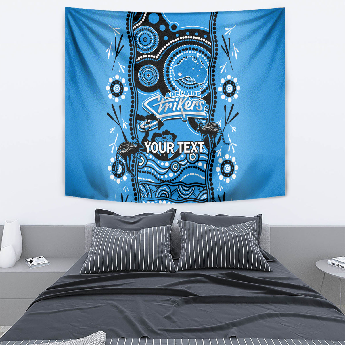 Custom Adelaide Strikers Cricket Tapestry Happy Australia Day Aboriginal Art - Vibe Hoodie Shop