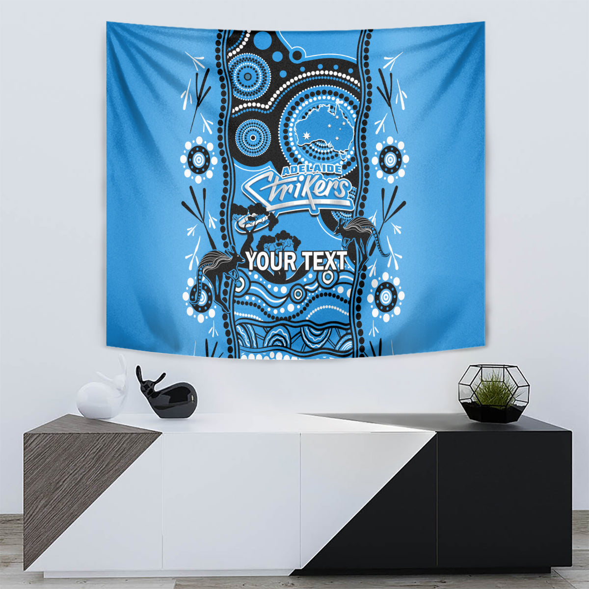 Custom Adelaide Strikers Cricket Tapestry Happy Australia Day Aboriginal Art - Vibe Hoodie Shop