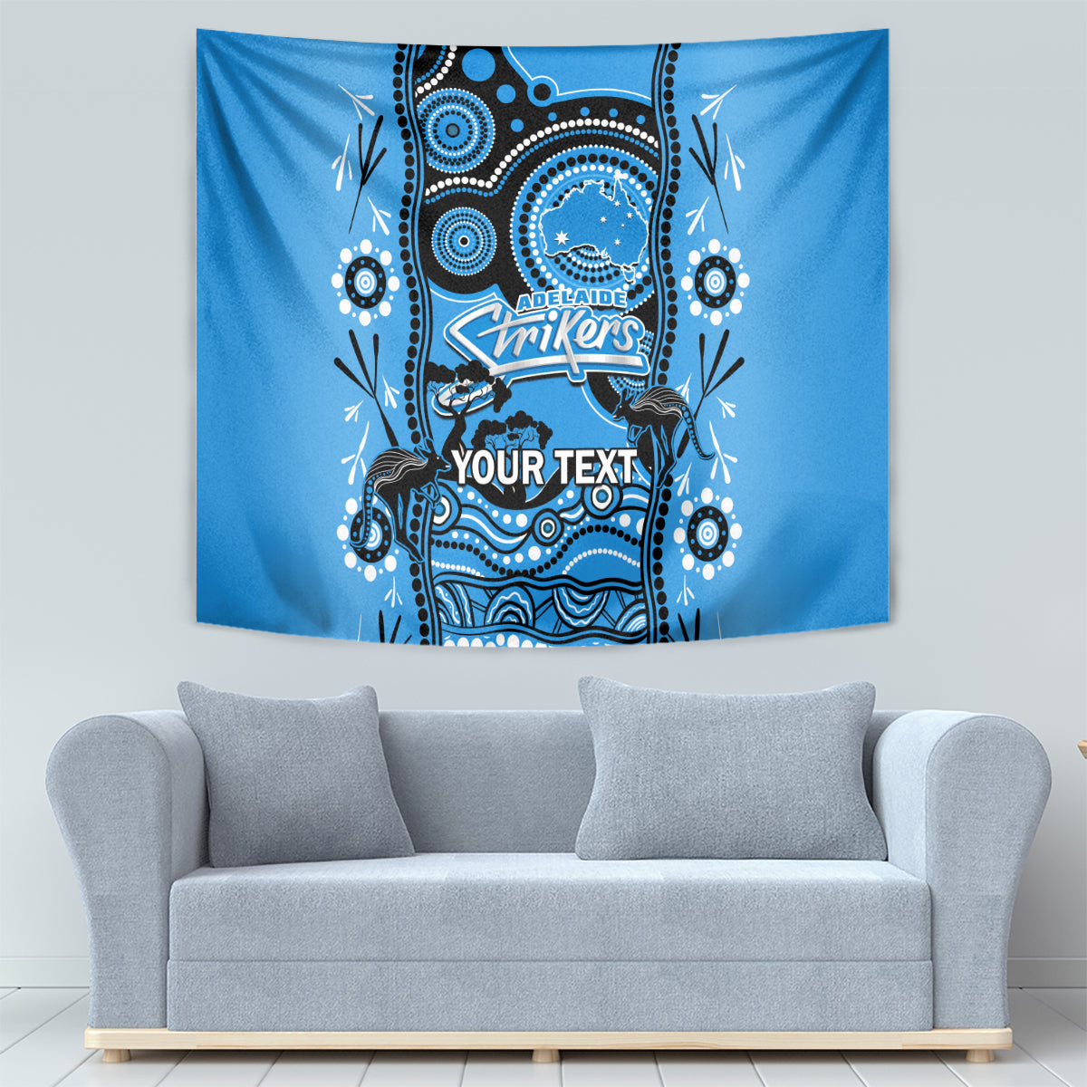 Custom Adelaide Strikers Cricket Tapestry Happy Australia Day Aboriginal Art - Vibe Hoodie Shop