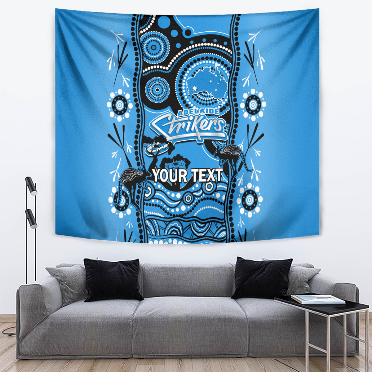 Custom Adelaide Strikers Cricket Tapestry Happy Australia Day Aboriginal Art - Vibe Hoodie Shop