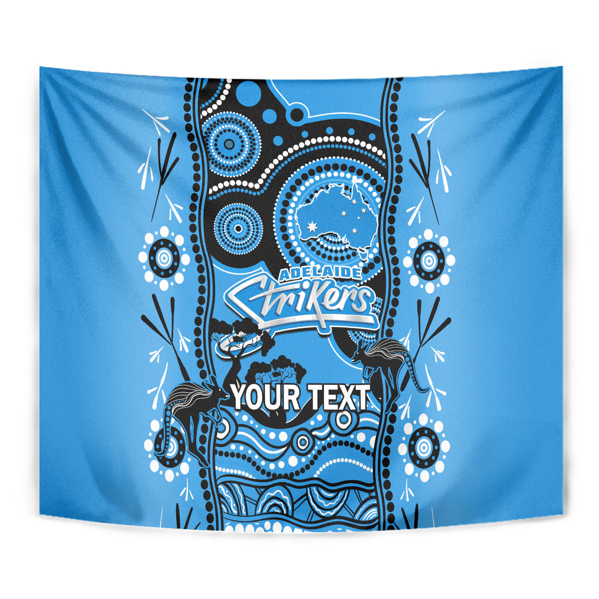 Custom Adelaide Strikers Cricket Tapestry Happy Australia Day Aboriginal Art - Vibe Hoodie Shop