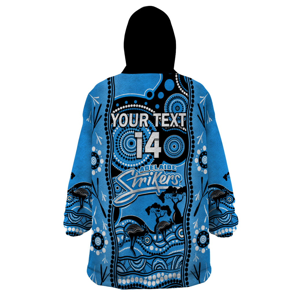 Custom Adelaide Strikers Cricket Wearable Blanket Hoodie Happy Australia Day Aboriginal Art - Vibe Hoodie Shop