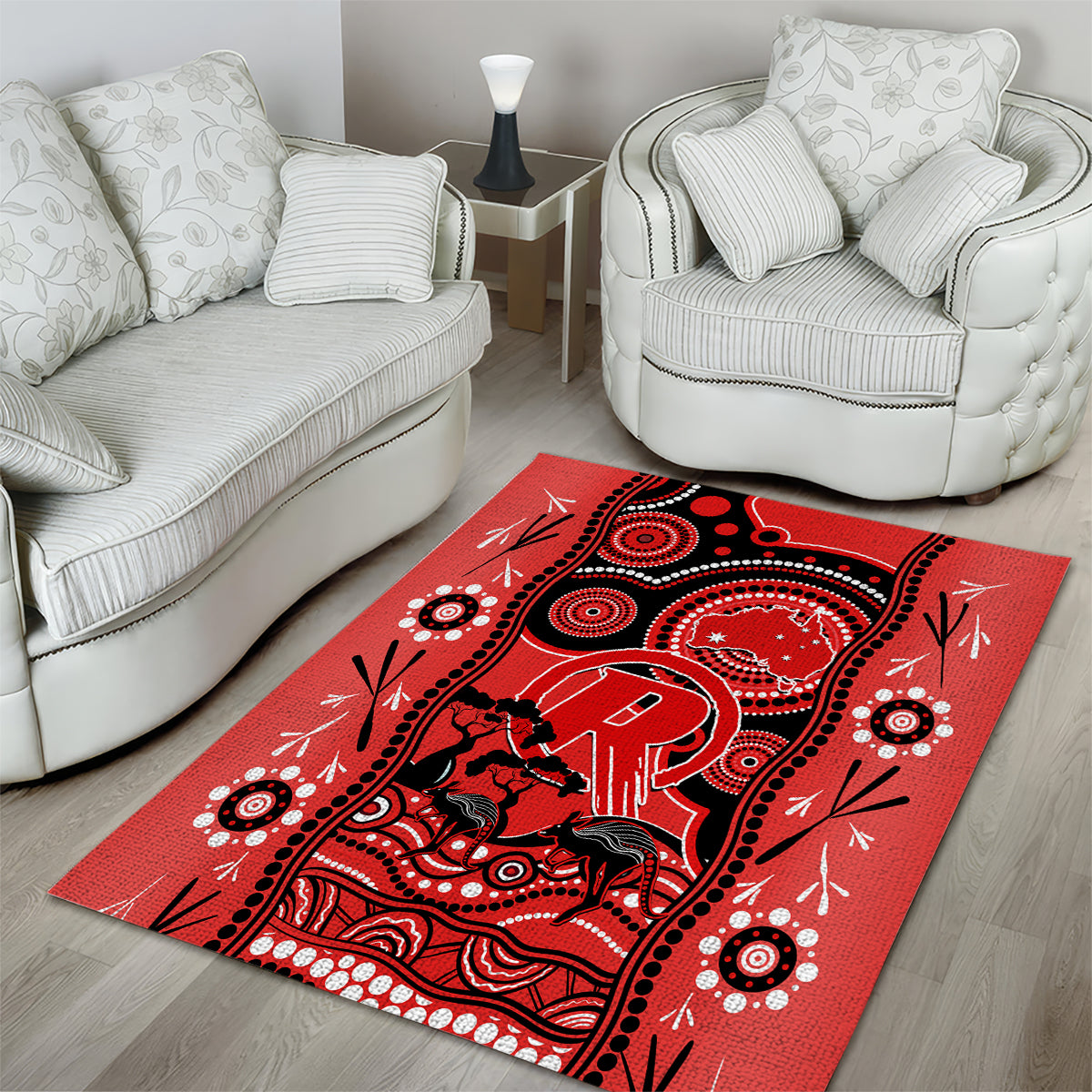 Melbourne Renegades Cricket Area Rug Happy Australia Day Aboriginal Art - Vibe Hoodie Shop