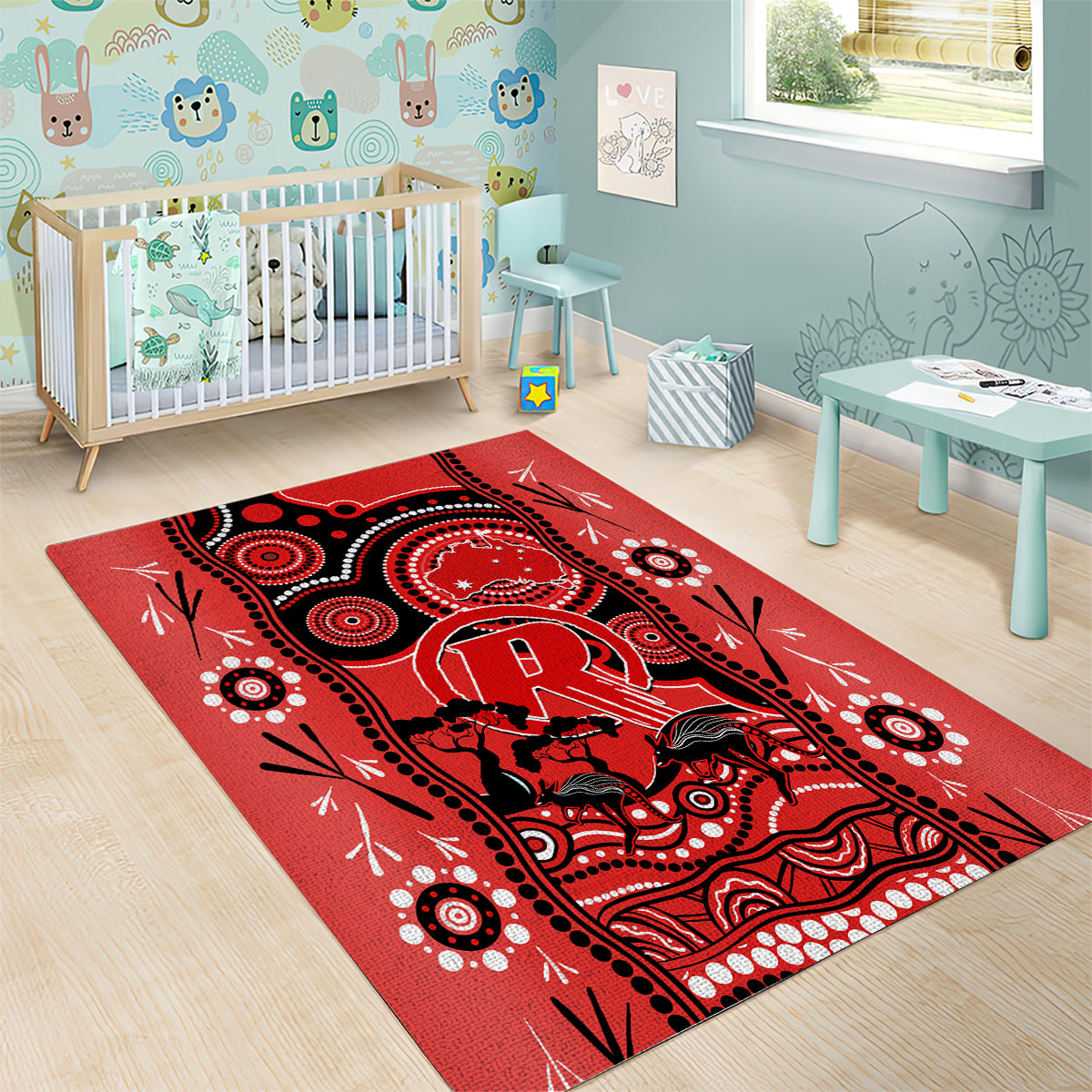 Melbourne Renegades Cricket Area Rug Happy Australia Day Aboriginal Art - Vibe Hoodie Shop