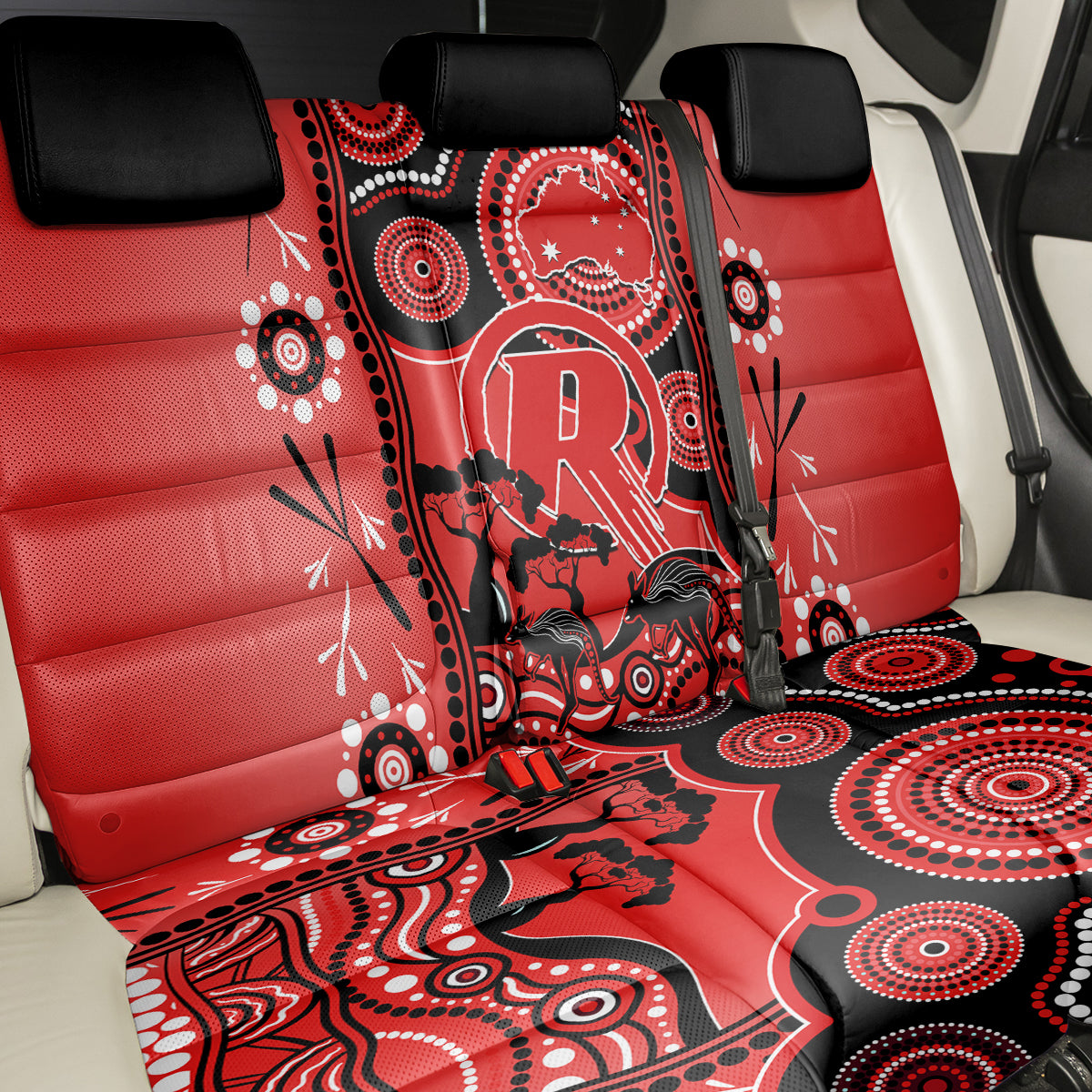 Melbourne Renegades Cricket Back Car Seat Cover Happy Australia Day Aboriginal Art LT14