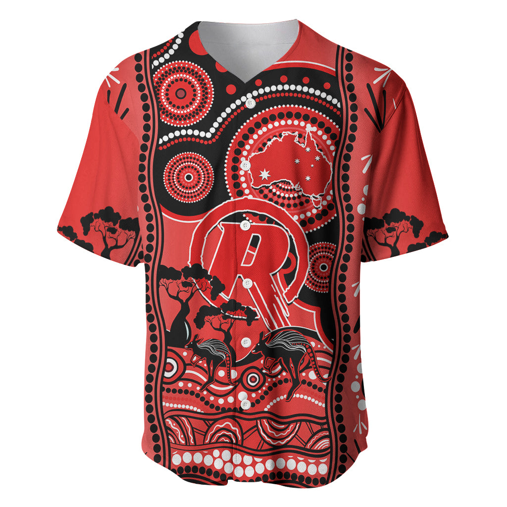 Melbourne Renegades Cricket Baseball Jersey Happy Australia Day Aboriginal Art - Vibe Hoodie Shop