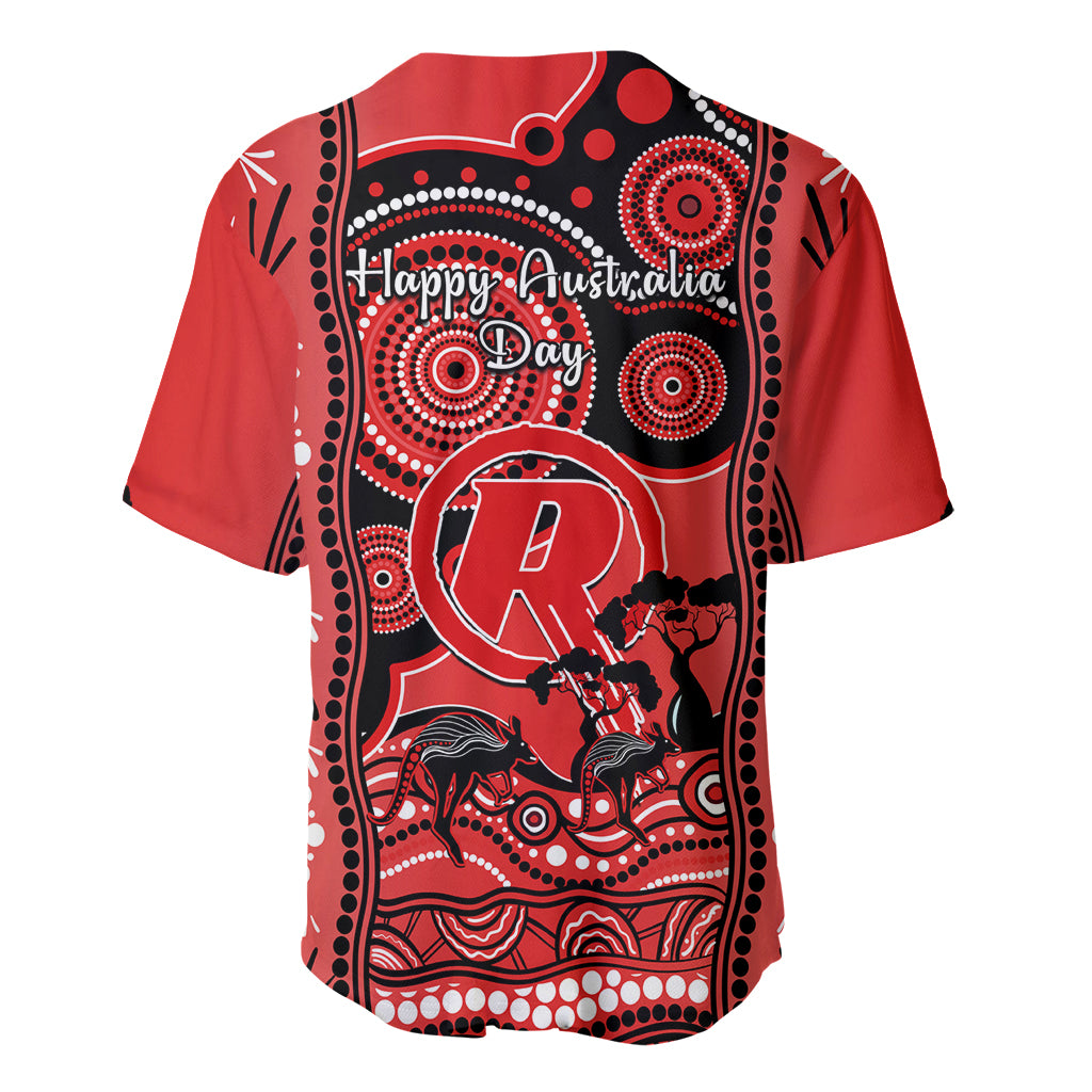 Melbourne Renegades Cricket Baseball Jersey Happy Australia Day Aboriginal Art - Vibe Hoodie Shop