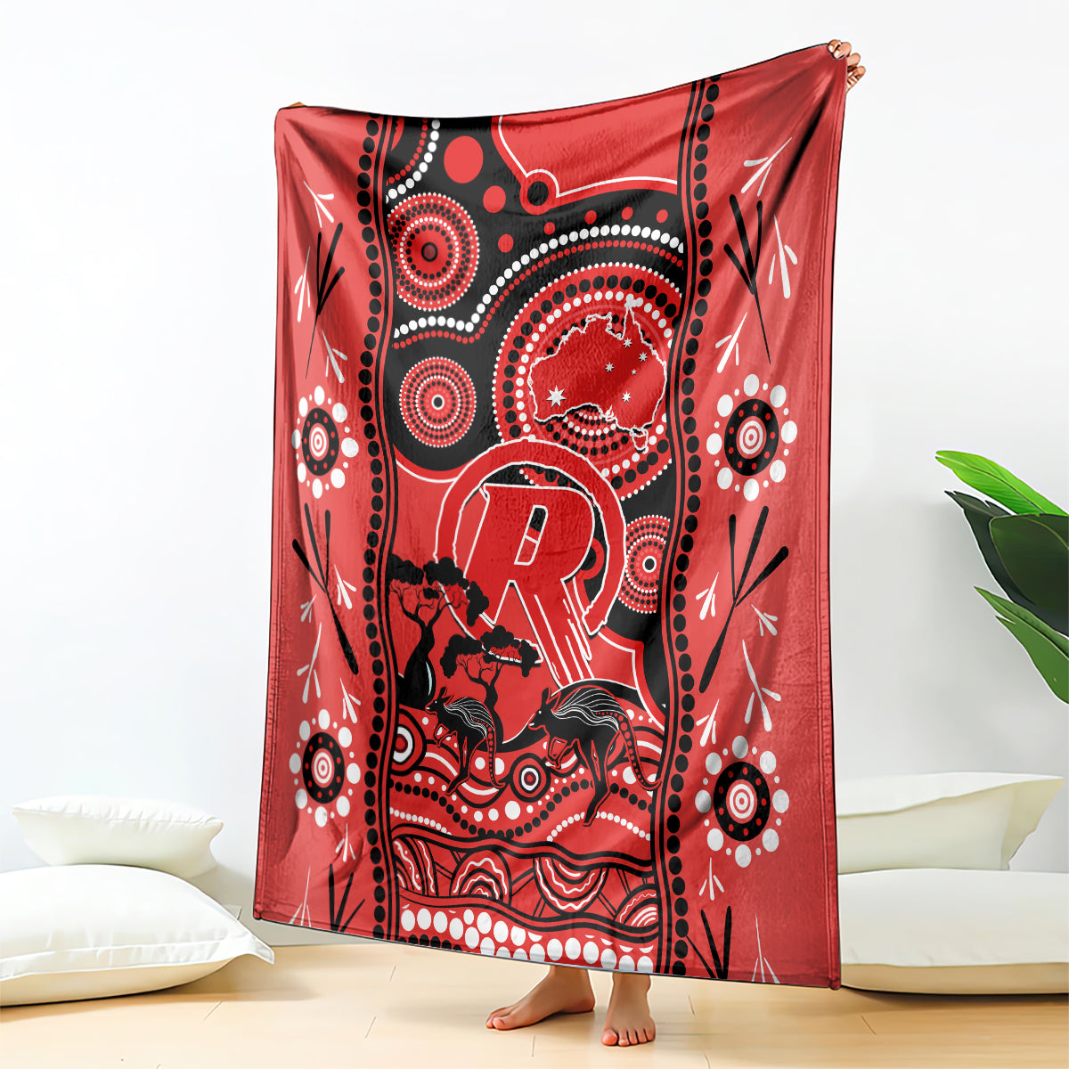 Melbourne Renegades Cricket Blanket Happy Australia Day Aboriginal Art - Vibe Hoodie Shop