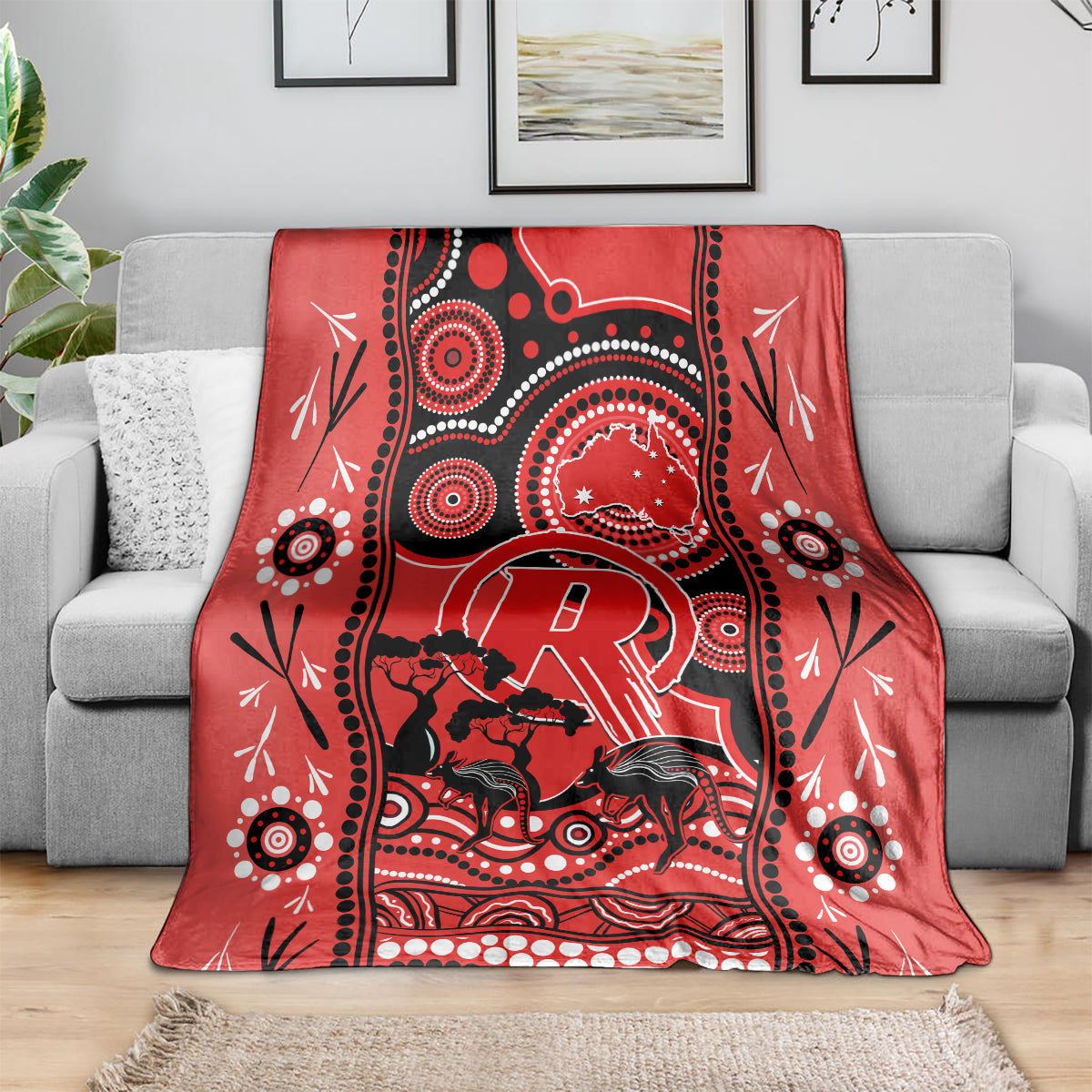 Melbourne Renegades Cricket Blanket Happy Australia Day Aboriginal Art - Vibe Hoodie Shop