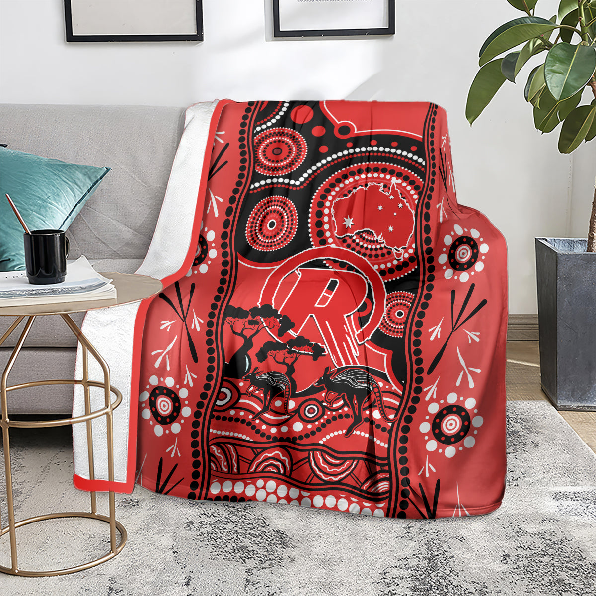 Melbourne Renegades Cricket Blanket Happy Australia Day Aboriginal Art - Vibe Hoodie Shop