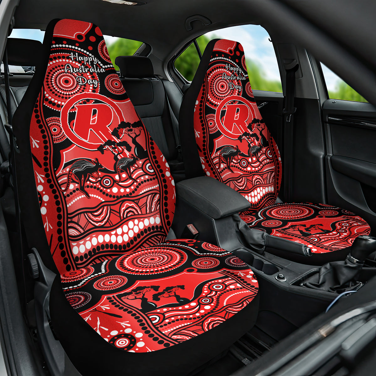 Melbourne Renegades Cricket Car Seat Cover Happy Australia Day Aboriginal Art - Vibe Hoodie Shop