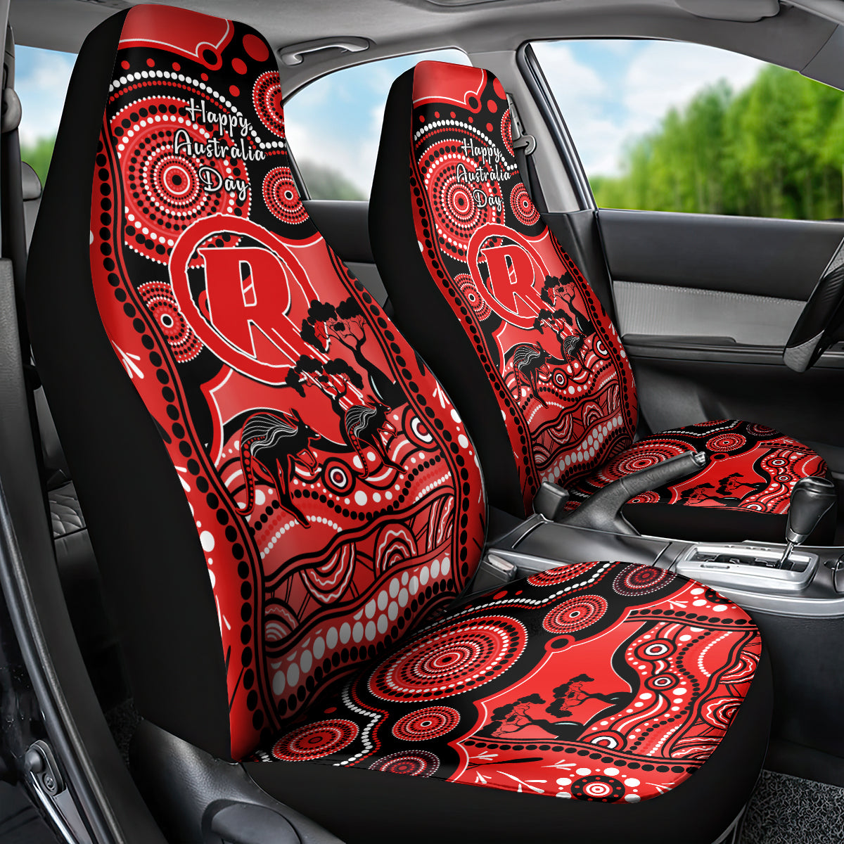 Melbourne Renegades Cricket Car Seat Cover Happy Australia Day Aboriginal Art - Vibe Hoodie Shop