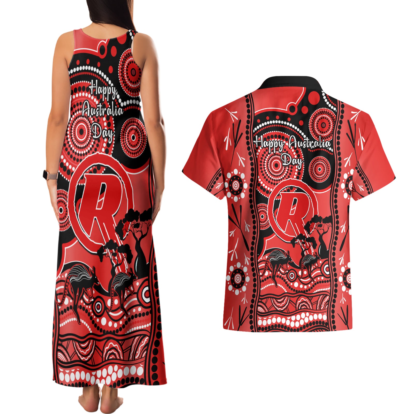 melbourne-renegades-cricket-couples-matching-tank-maxi-dress-and-hawaiian-shirt-happy-australia-day-aboriginal-art