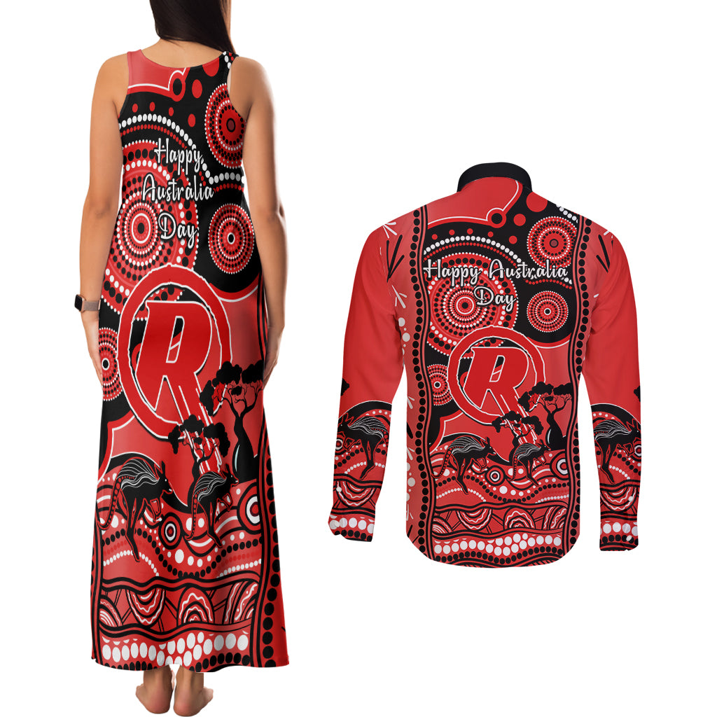 melbourne-renegades-cricket-couples-matching-tank-maxi-dress-and-long-sleeve-button-shirt-happy-australia-day-aboriginal-art