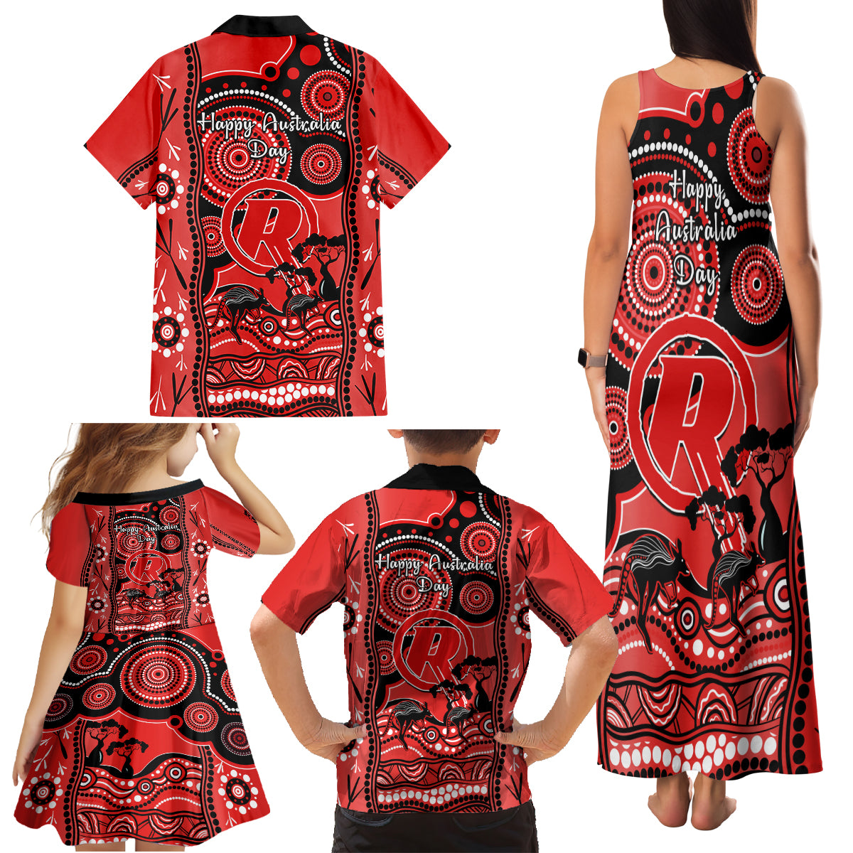 melbourne-renegades-cricket-family-matching-tank-maxi-dress-and-hawaiian-shirt-happy-australia-day-aboriginal-art