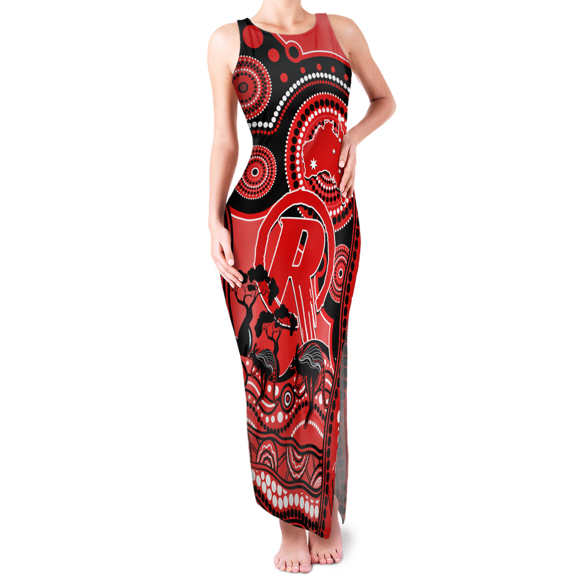 melbourne-renegades-cricket-family-matching-tank-maxi-dress-and-hawaiian-shirt-happy-australia-day-aboriginal-art