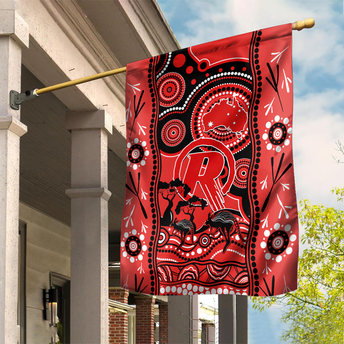 Melbourne Renegades Cricket Garden Flag Happy Australia Day Aboriginal Art - Vibe Hoodie Shop