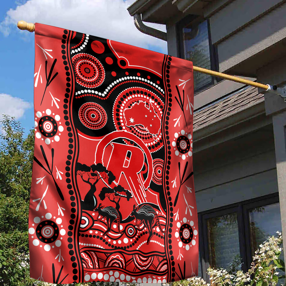 Melbourne Renegades Cricket Garden Flag Happy Australia Day Aboriginal Art - Vibe Hoodie Shop