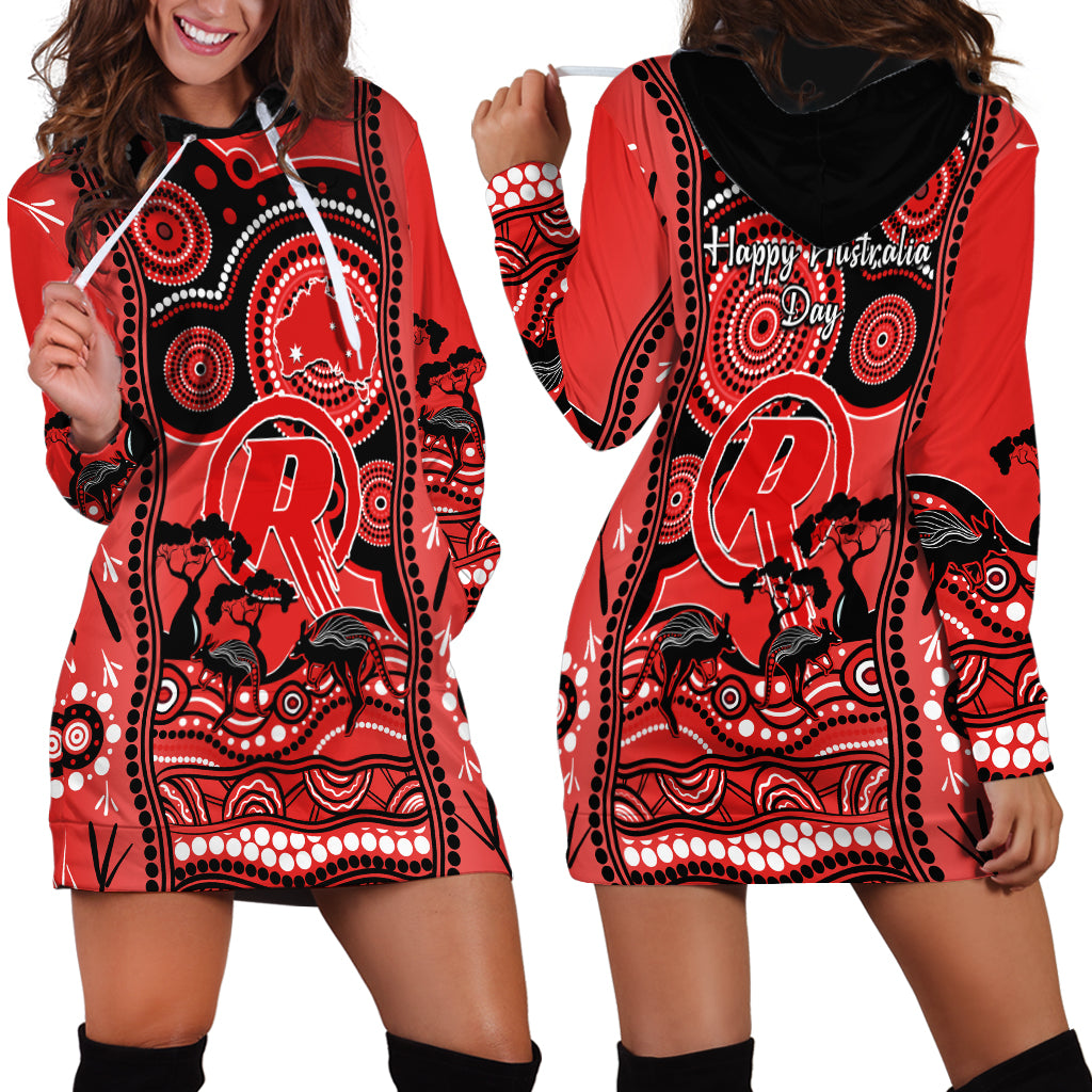 Melbourne Renegades Cricket Hoodie Dress Happy Australia Day Aboriginal Art - Vibe Hoodie Shop