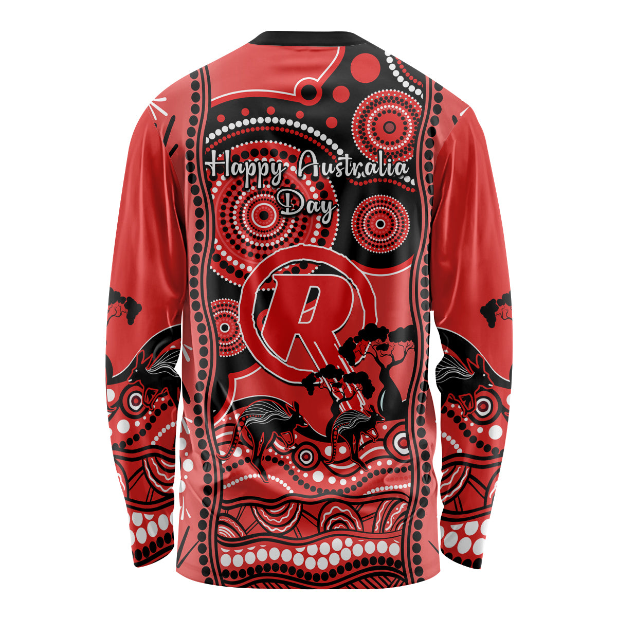 Melbourne Renegades Cricket Long Sleeve Shirt Happy Australia Day Aboriginal Art - Vibe Hoodie Shop