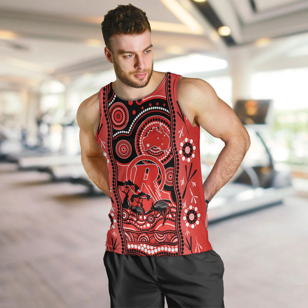 Melbourne Renegades Cricket Men Tank Top Happy Australia Day Aboriginal Art - Vibe Hoodie Shop