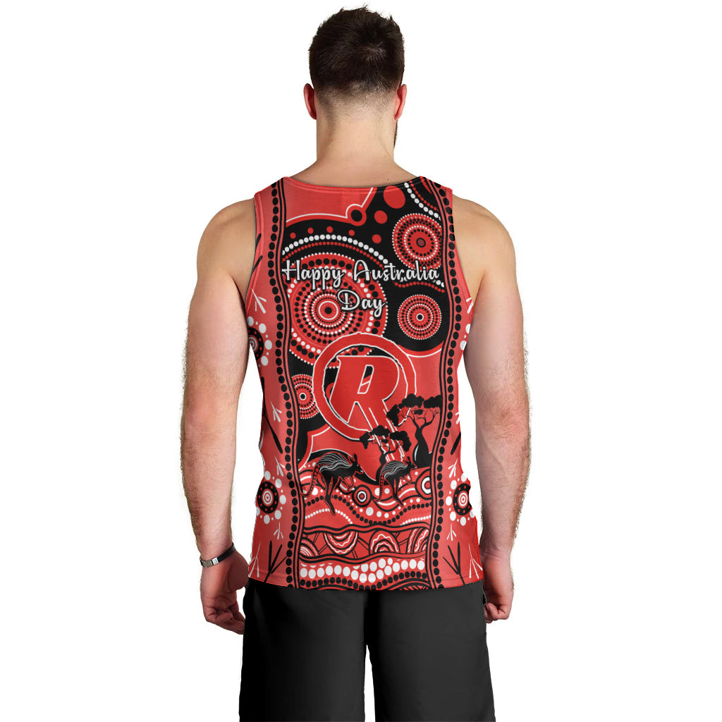 Melbourne Renegades Cricket Men Tank Top Happy Australia Day Aboriginal Art - Vibe Hoodie Shop